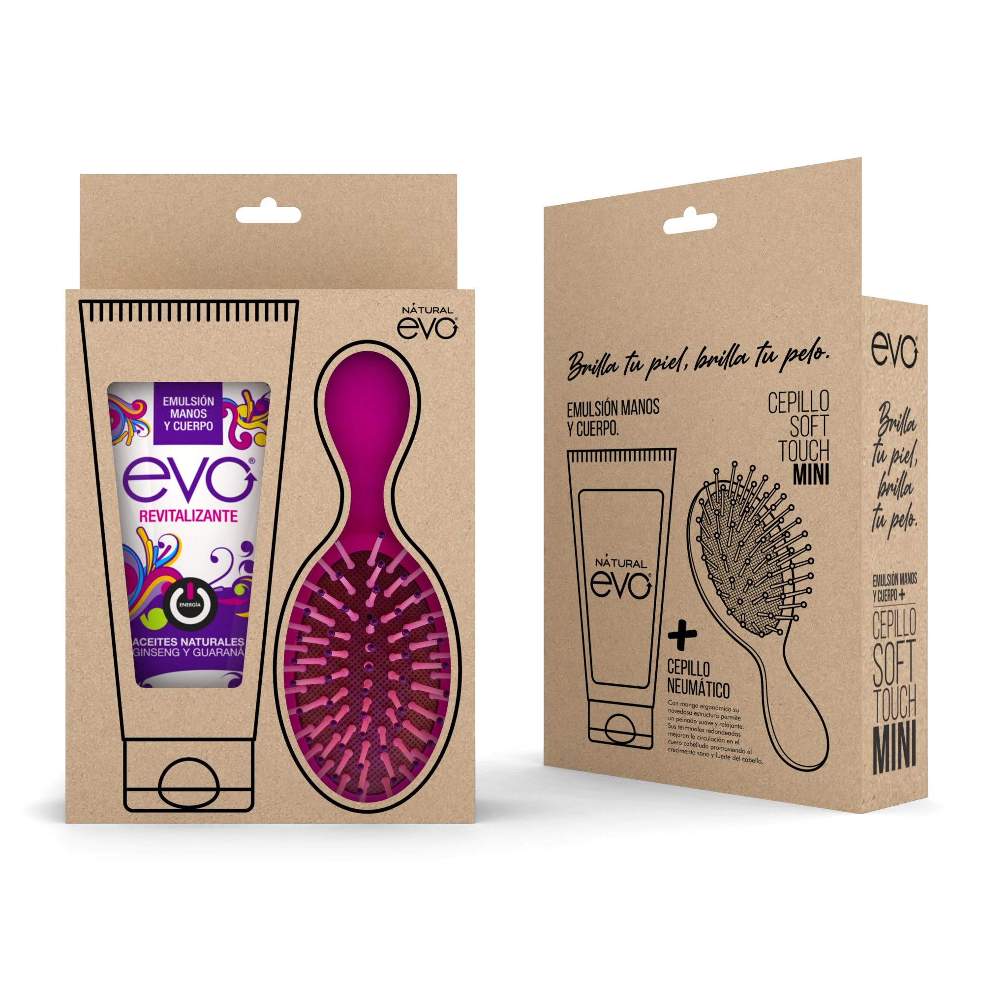 Kit cuidado y belleza Evo revitalizante 100ml + cepillo