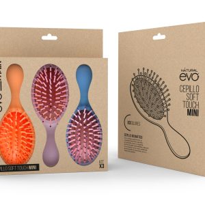 Set 3 cepillos soft mini naranja + lila + azul