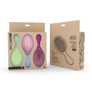Set 3 cepillos soft mini verde + celeste + fucsia